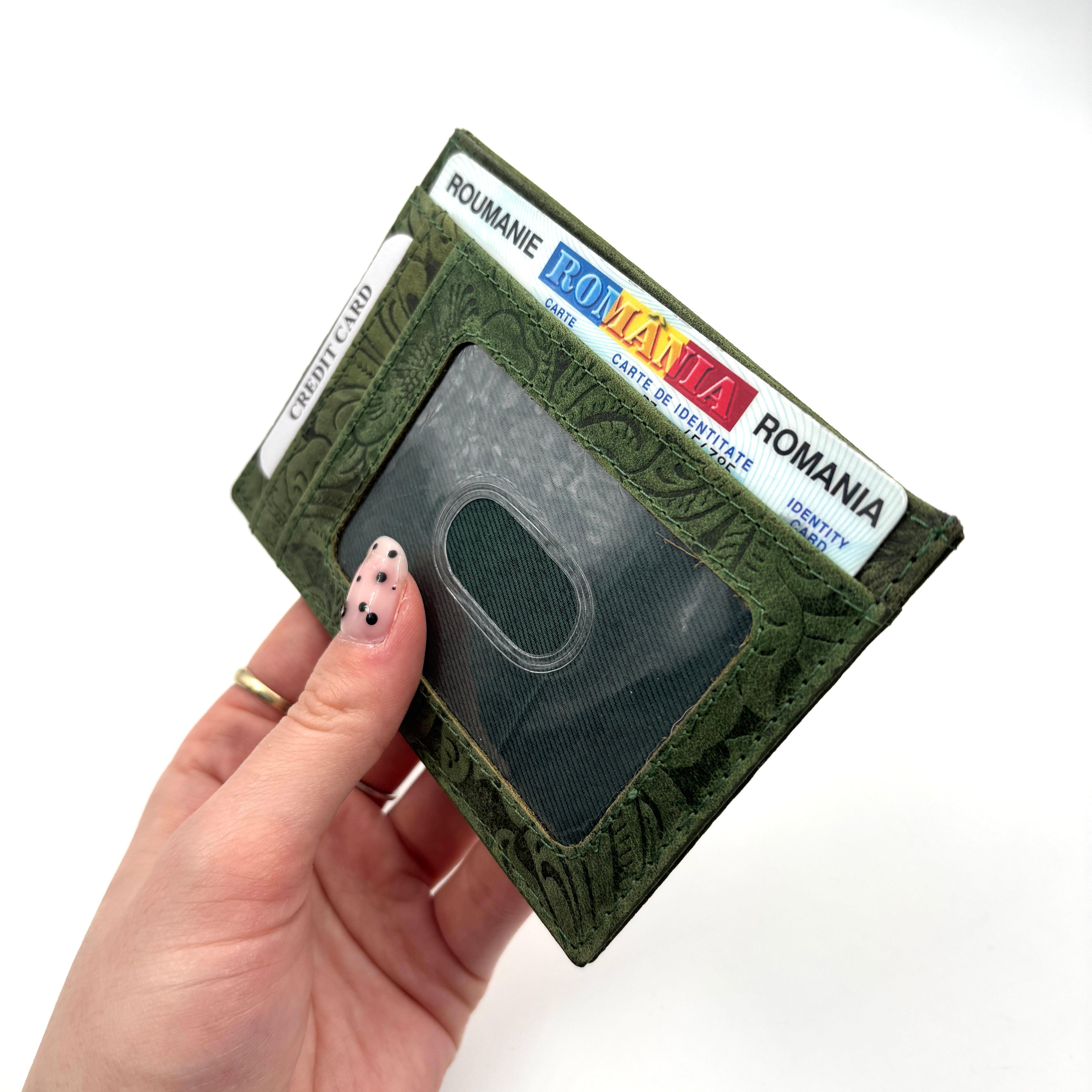Portofel belaro slim floral verde
