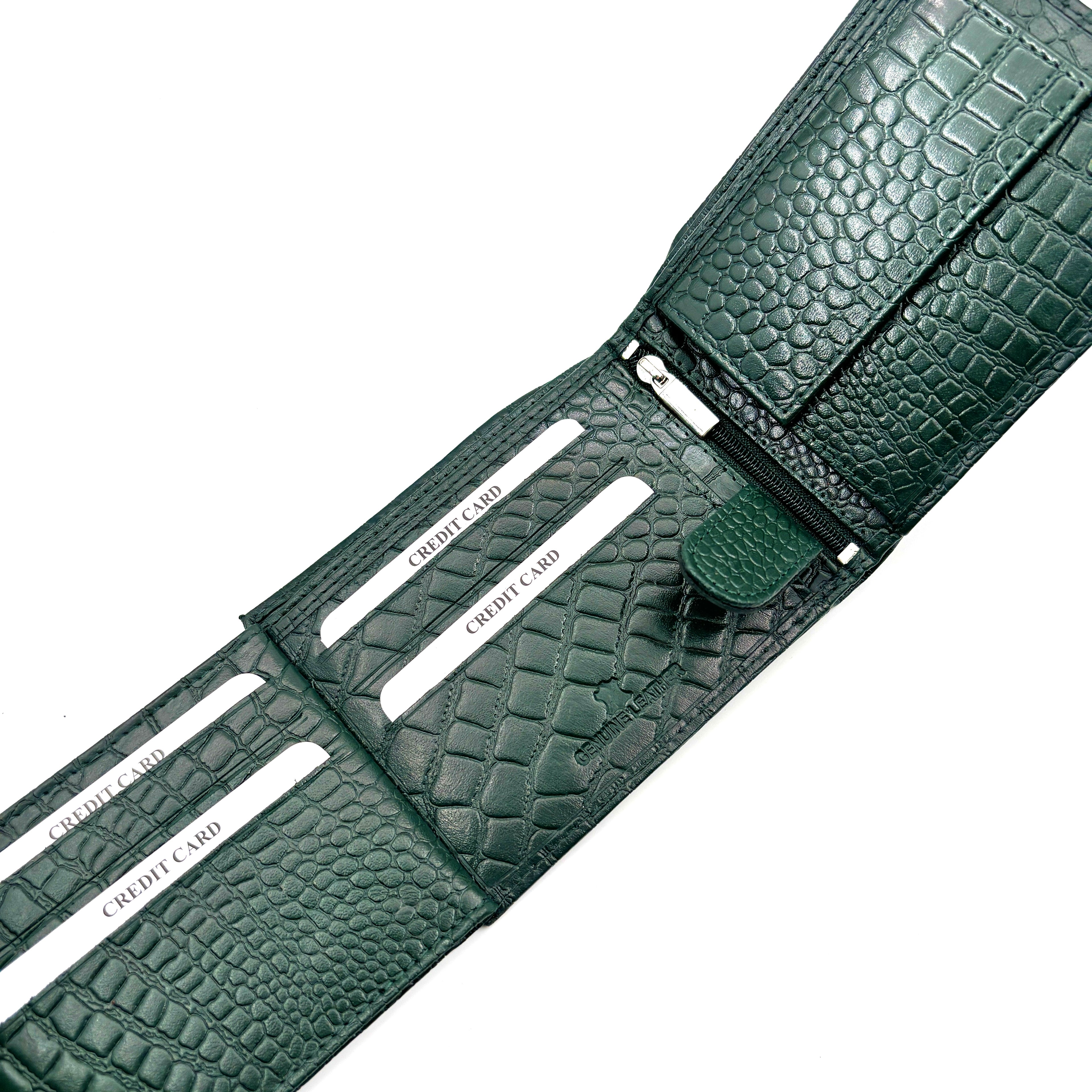 Set Portofel Obsidian Verde+ Curea Reversibila