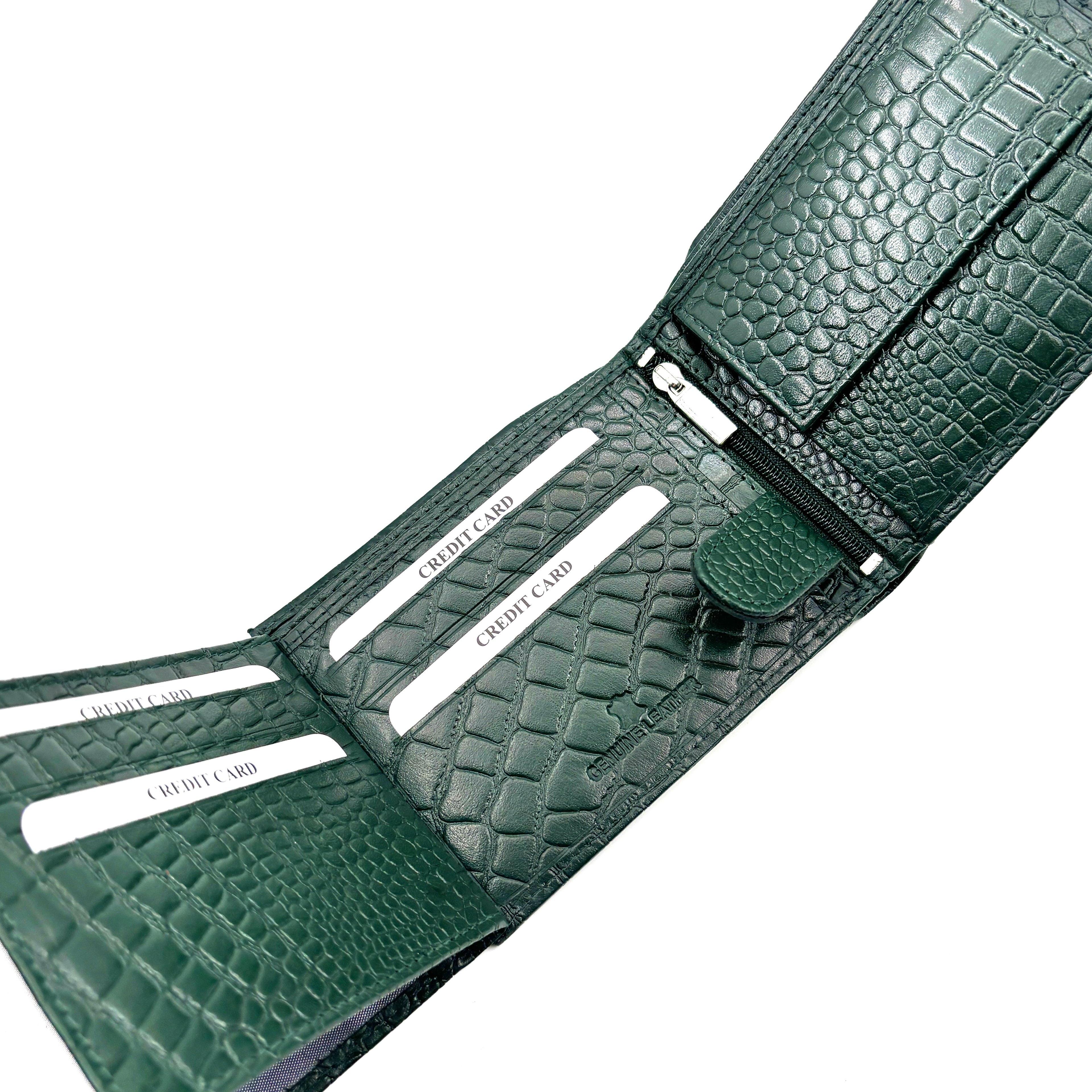 Set Portofel Obsidian Verde+ Curea Reversibila