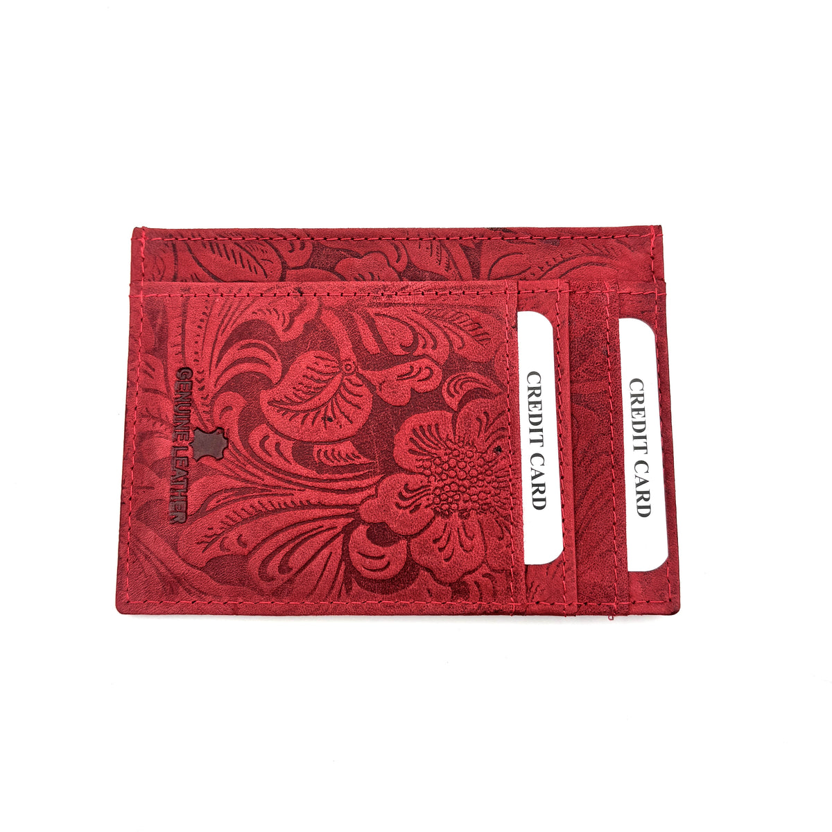 Portofel belaro slim floral rosu