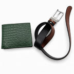 Set Portofel Obsidian Verde+ Curea Reversibila