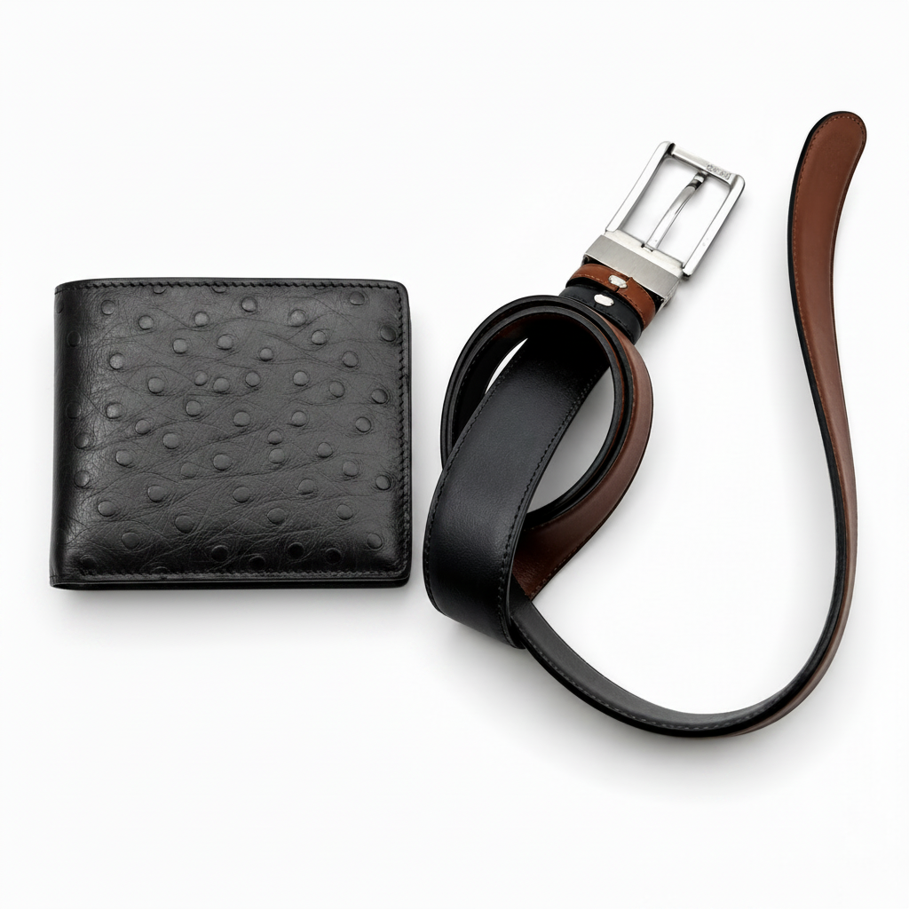 Set Portofel Evo Negru+ Curea Reversibila