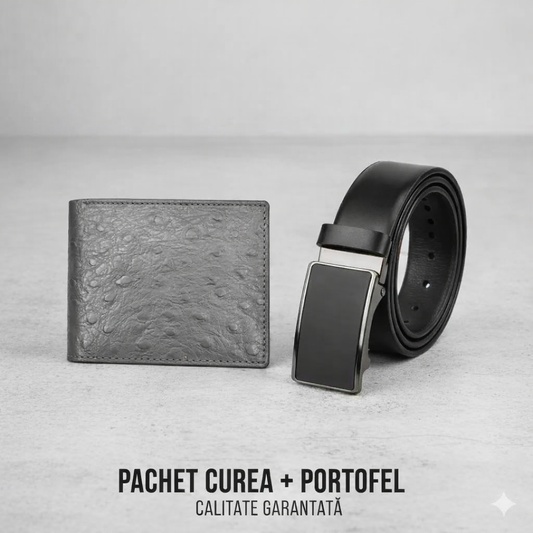 Set Portofel Evo + Curea Azuro Neagra