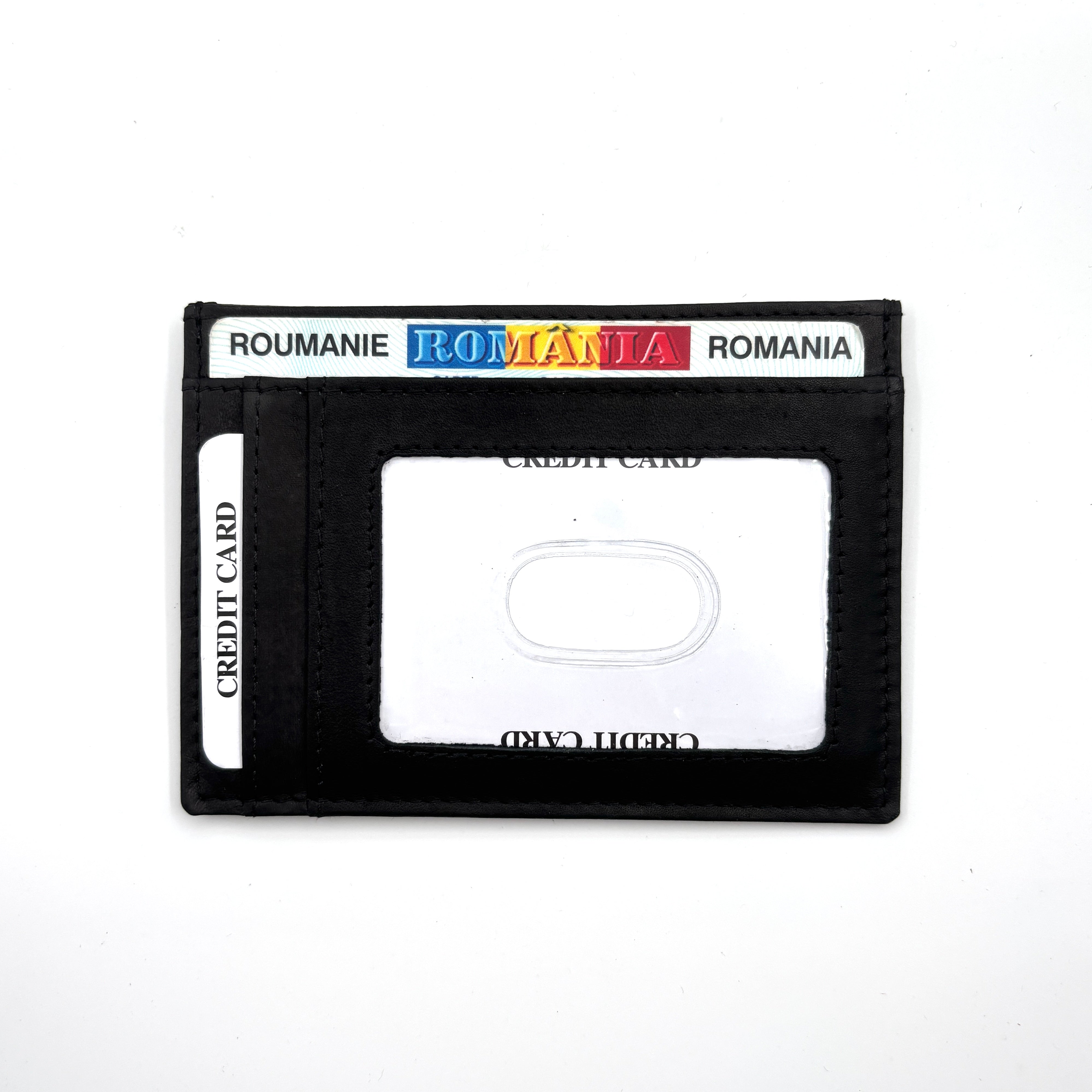 Portofel belaro slim din piele naturlă negru