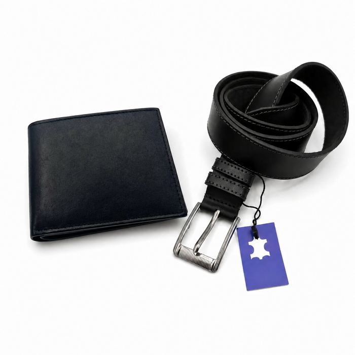 Set Portofel Ascend Negru + Curea Abi Neagra