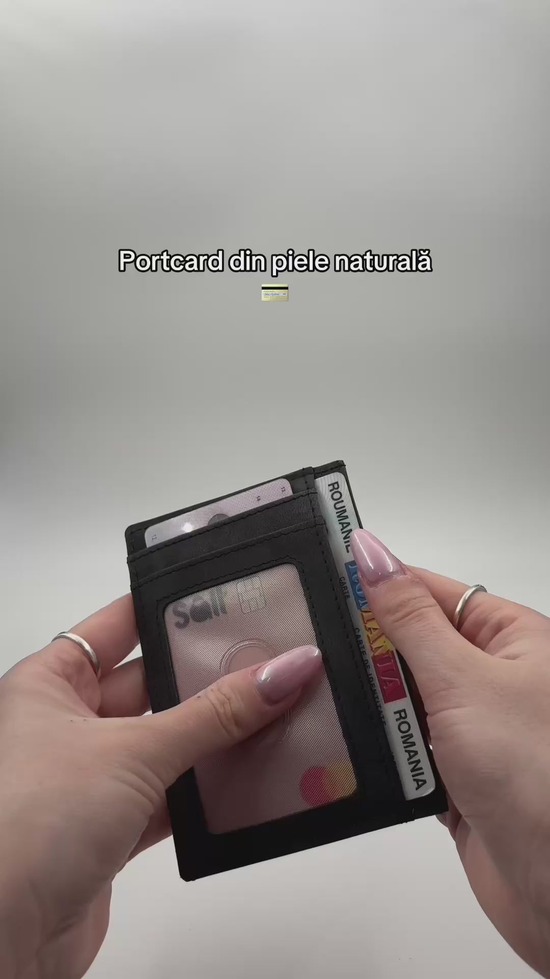 Portofel belaro slim din piele naturlă negru